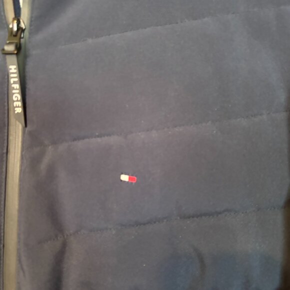 Tommy Hilfiger Multimedia Puffer Jacket Hooded M Dark Blue Warm Shiny - Picture 5 of 10